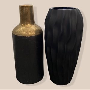Black with Gold Vase